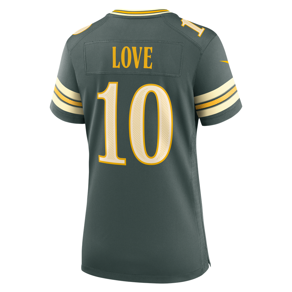 Women's Green Bay Packers Jordan Love Green 2026 Rivalries Collection Game Jersey
