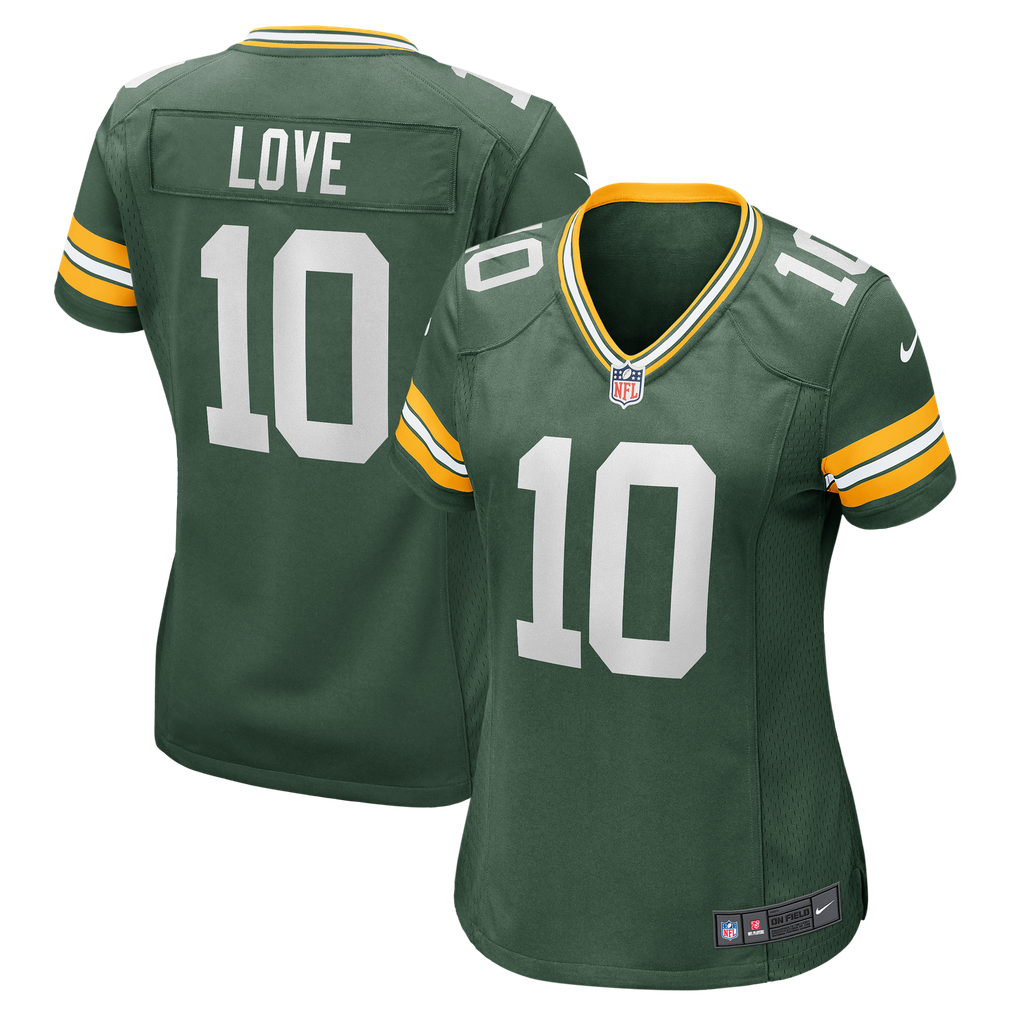 Women's Green Bay Packers Jordan Love Green Game Jersey