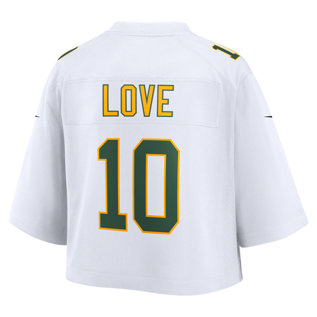 Women's Green Bay Packers Jordan Love White Cropped Fashion Game Jersey
