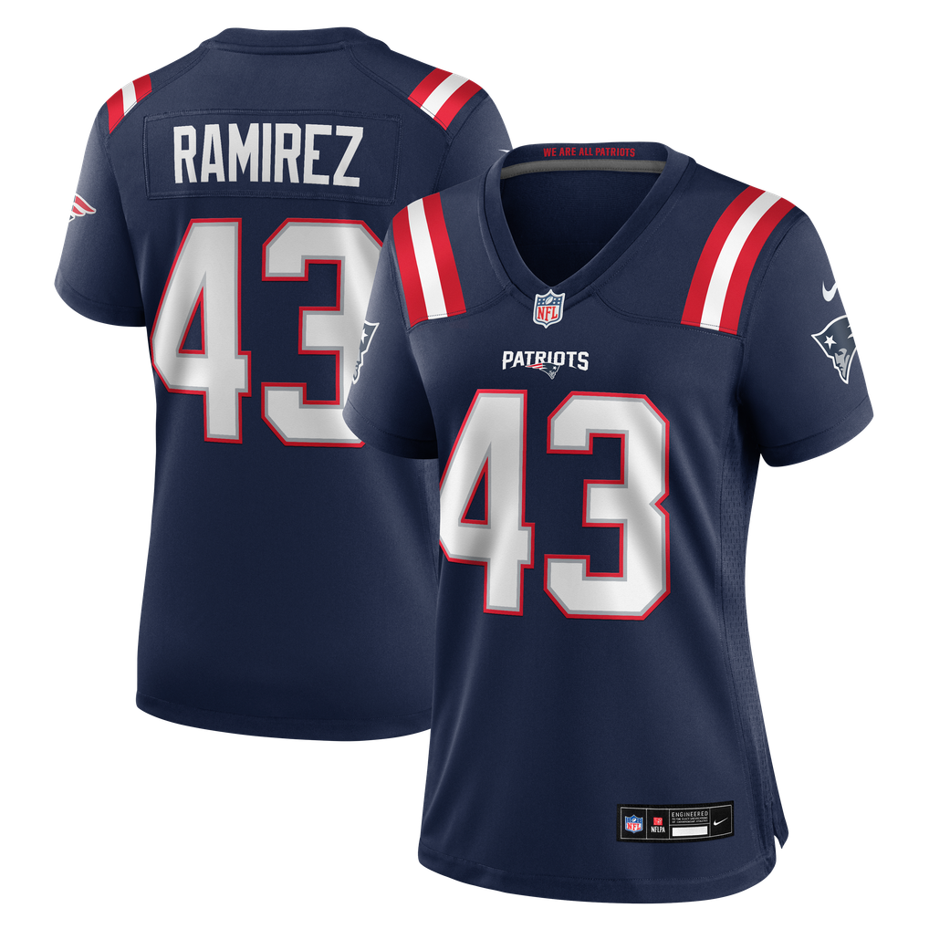 Women's New England Patriots Jose Ramirez Navy Team Game Jersey
