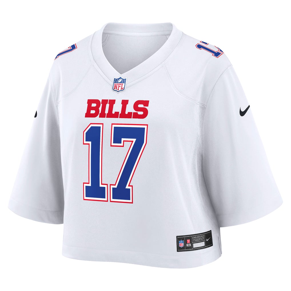 Women's Buffalo Bills Josh Allen White Cropped Fashion Game Jersey