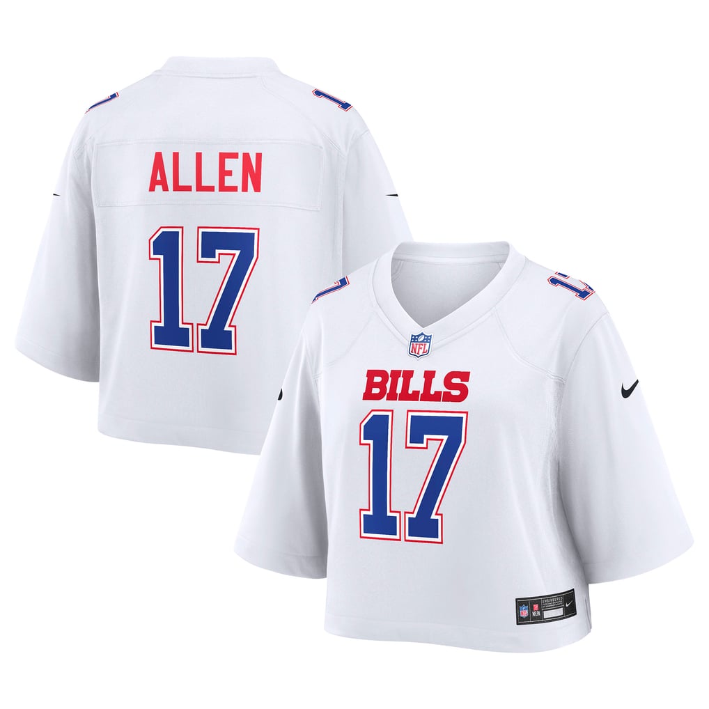 Women's Buffalo Bills Josh Allen White Cropped Fashion Game Jersey