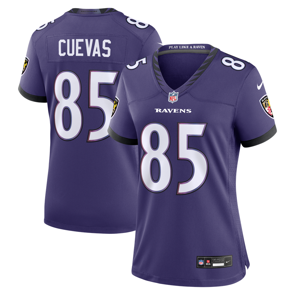 Women's Baltimore Ravens Josh Cuevas Purple Team Game Jersey