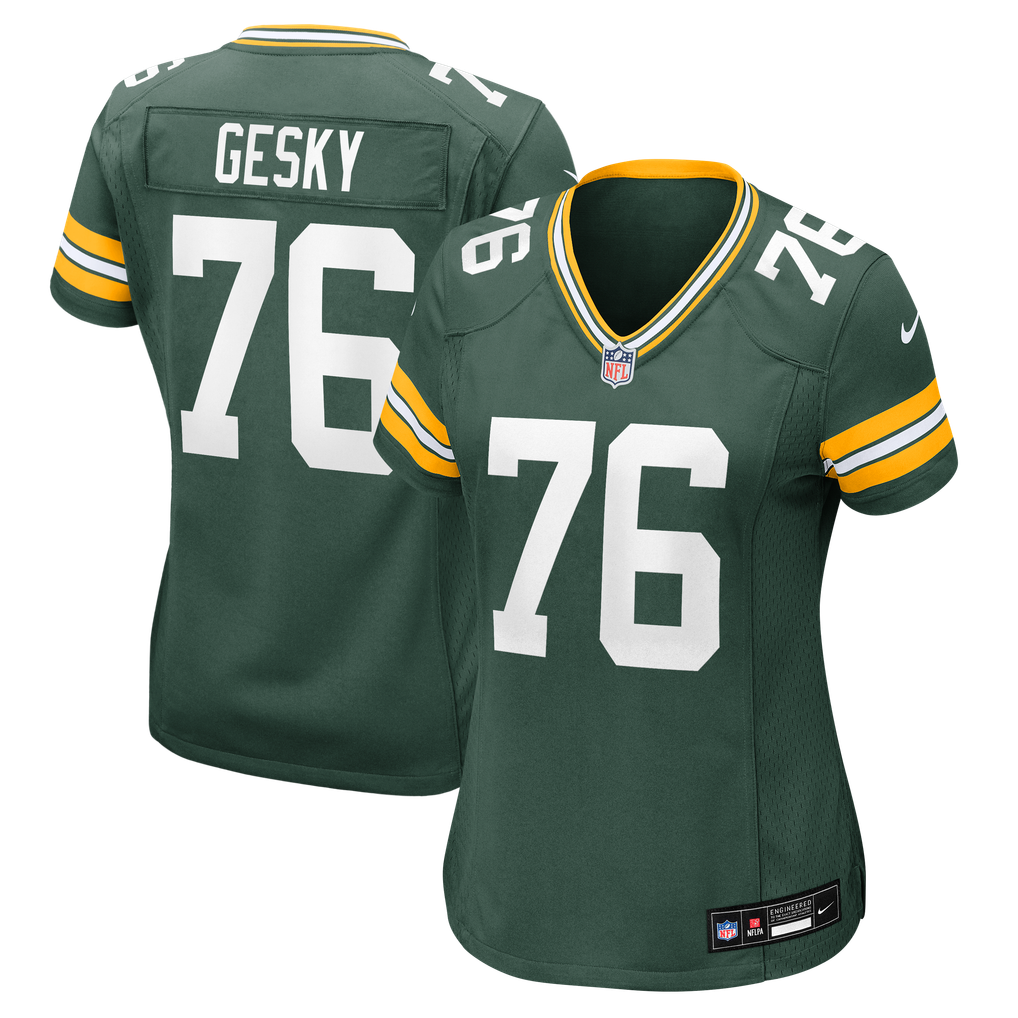 Women's Green Bay Packers Josh Gesky Green Team Game Jersey