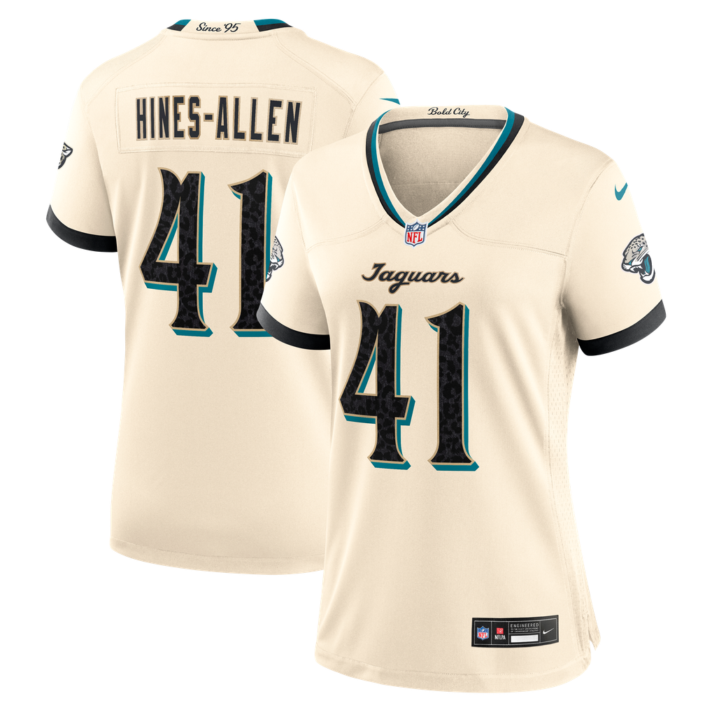 Women's Jacksonville Jaguars Josh Hines-Allen Natural 2026 Rivalries Collection Game Jersey