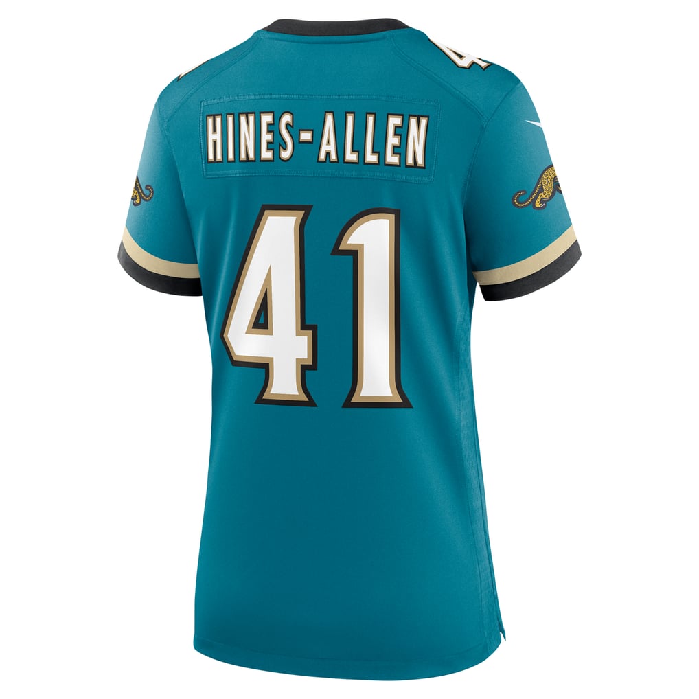 Women's Jacksonville Jaguars Josh Hines-Allen Teal Prowler Throwback Game Jersey