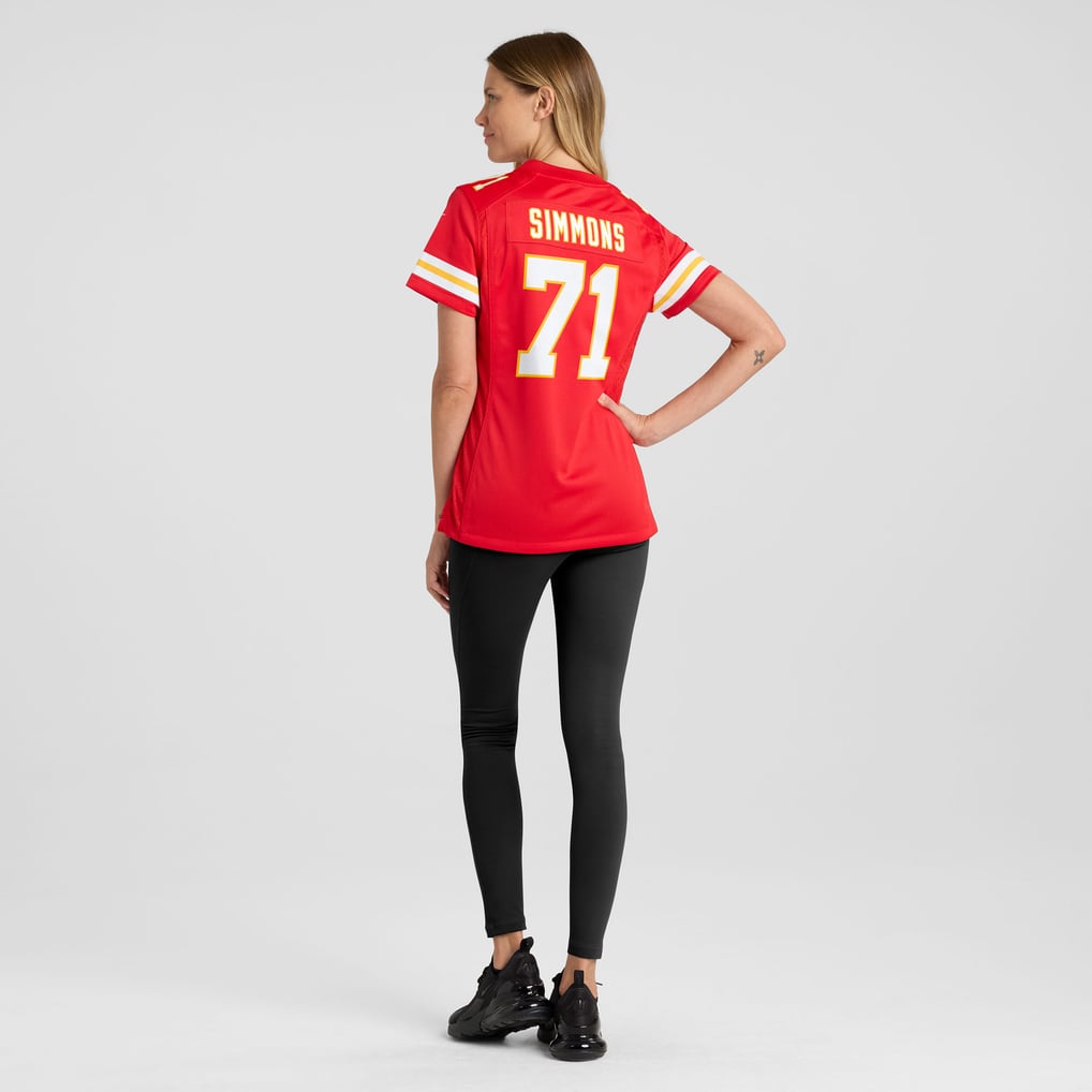 Women's Kansas City Chiefs Josh Simmons Red Team Game Jersey