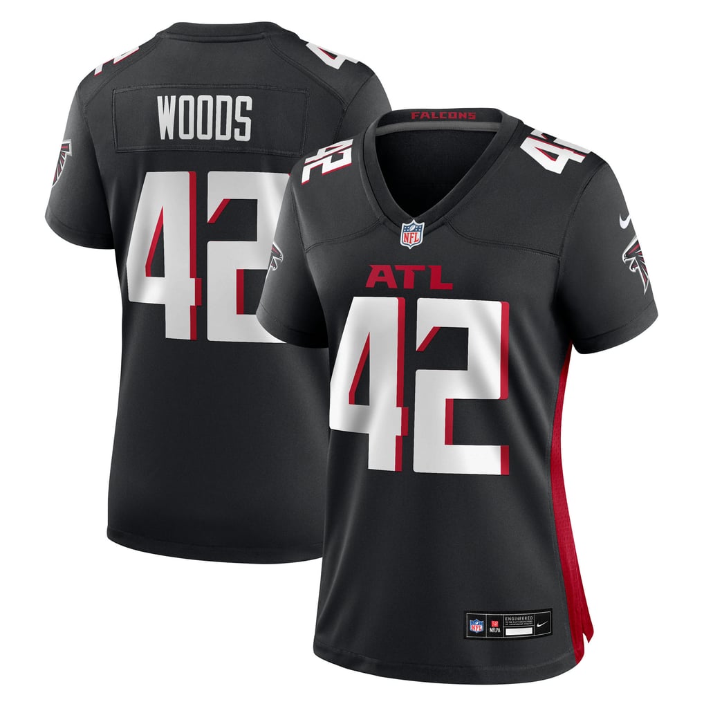 Women's Atlanta Falcons Josh Woods Black Team Game Jersey