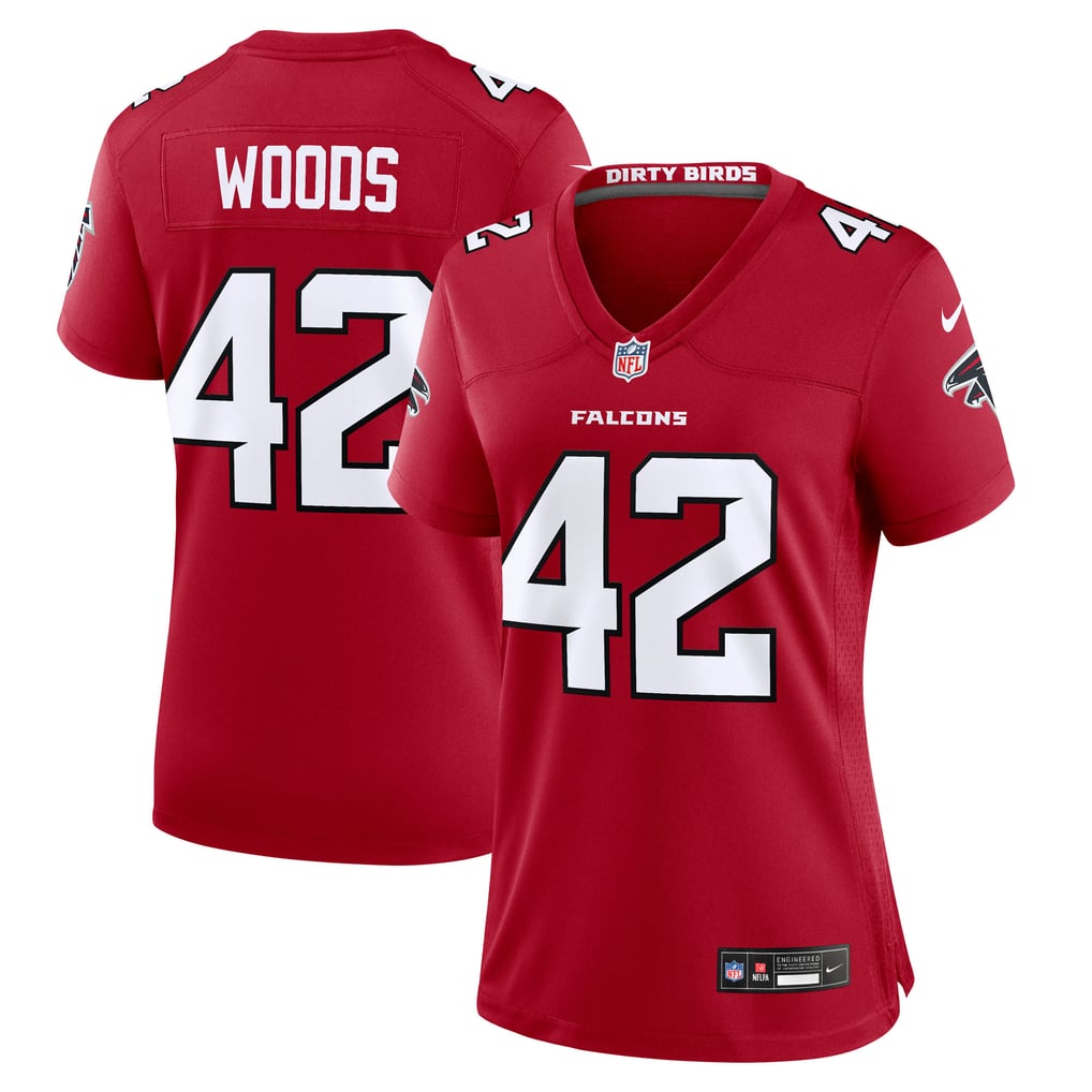 Women's Atlanta Falcons Josh Woods Red Team Game Jersey