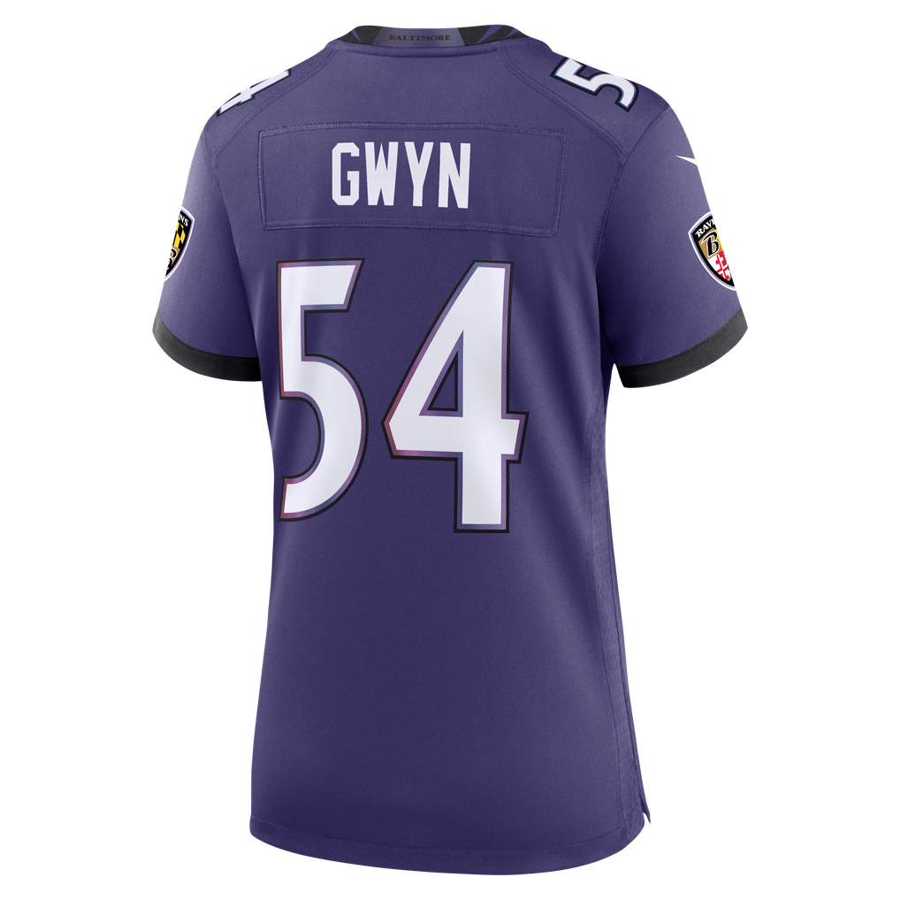 Women's Baltimore Ravens Jovaughn Gwyn Purple Team Game Jersey