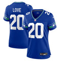 Women's Seattle Seahawks Julian Love Royal Throwback Player Game Jersey