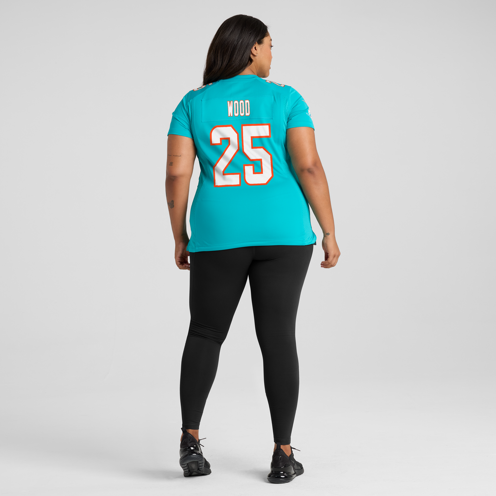 Women's Miami Dolphins Julius Wood Aqua Team Game Jersey