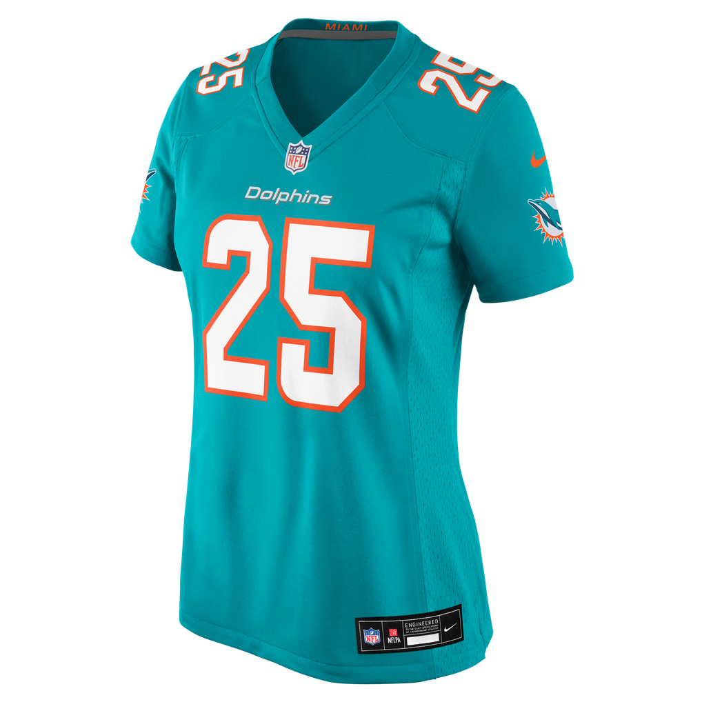 Women's Miami Dolphins Julius Wood Aqua Team Game Jersey