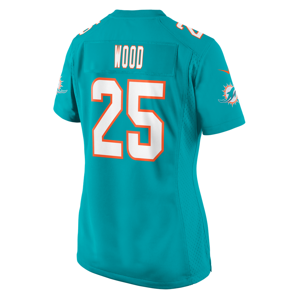 Women's Miami Dolphins Julius Wood Aqua Team Game Jersey