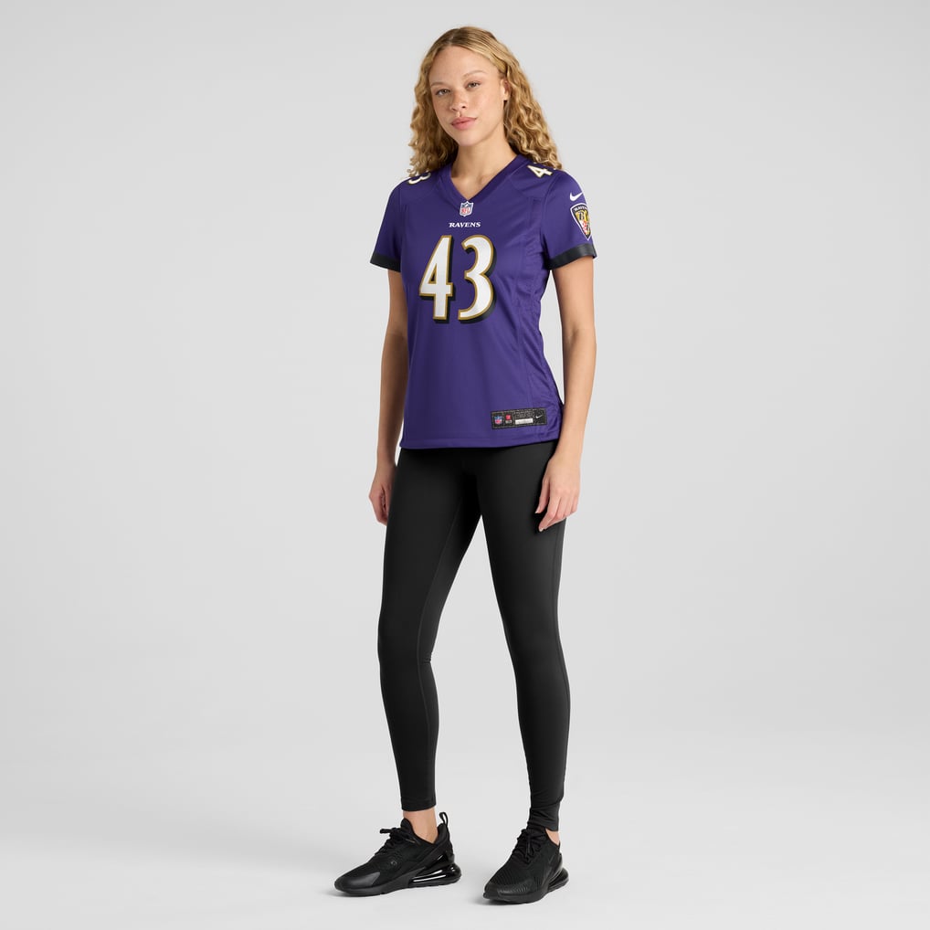 Women's Baltimore Ravens Justice Hill Purple Game Jersey