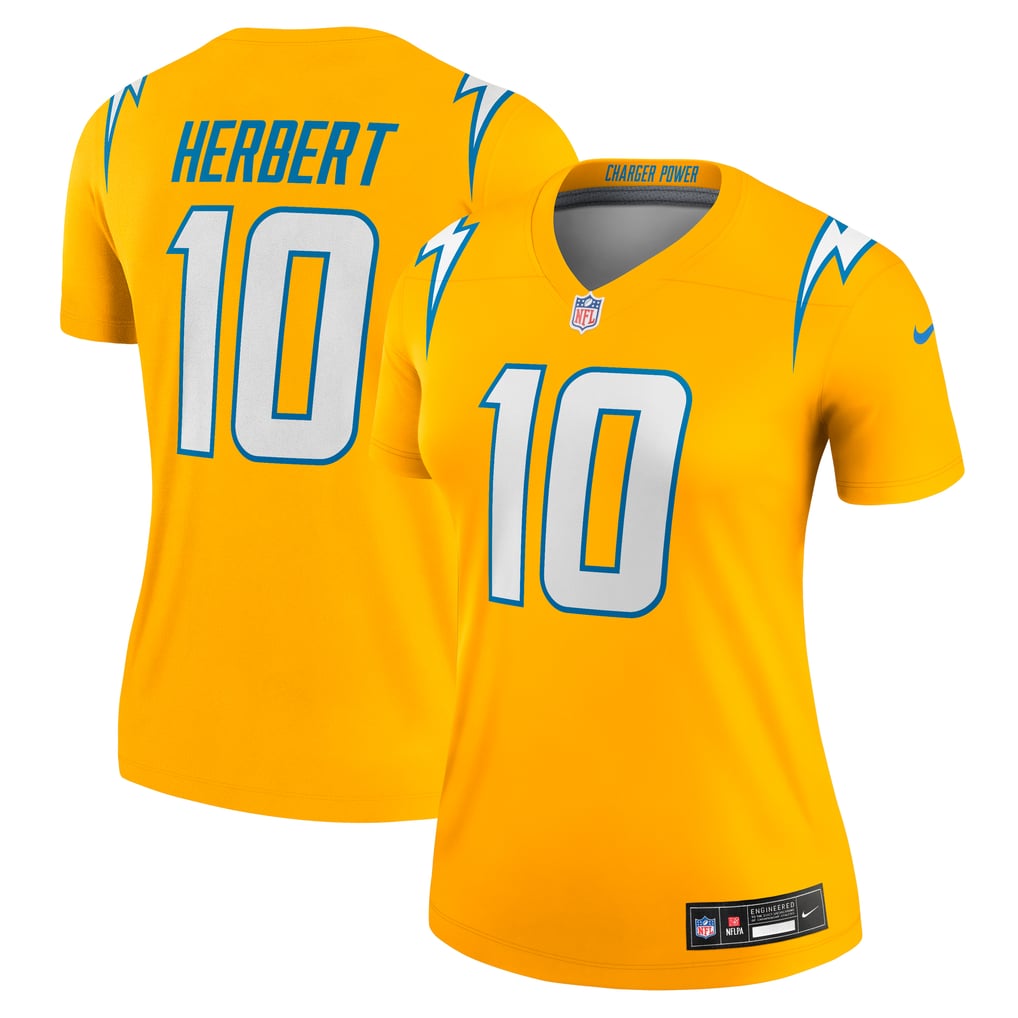 Women's Los Angeles Chargers Justin Herbert Gold Alternate Charger Power Legend Player Performance Top