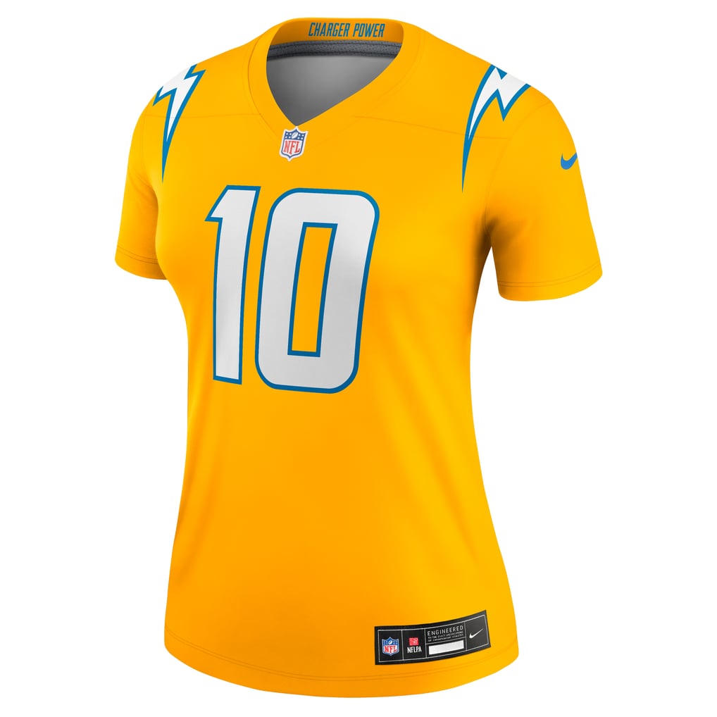 Women's Los Angeles Chargers Justin Herbert Gold Alternate Charger Power Legend Player Performance Top