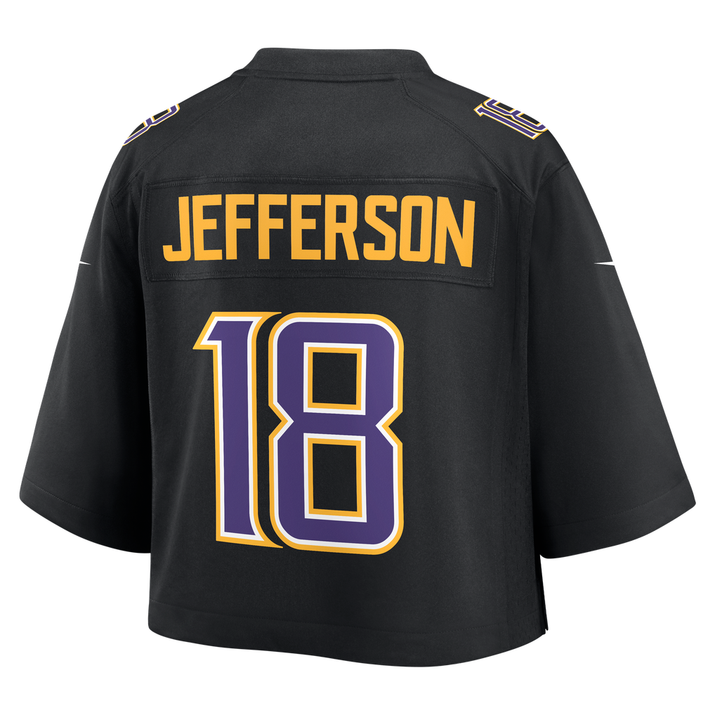 Women's Minnesota Vikings Justin Jefferson Black Cropped Fashion Game Jersey