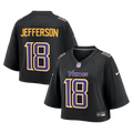 Women's Minnesota Vikings Justin Jefferson Black Cropped Fashion Game Jersey