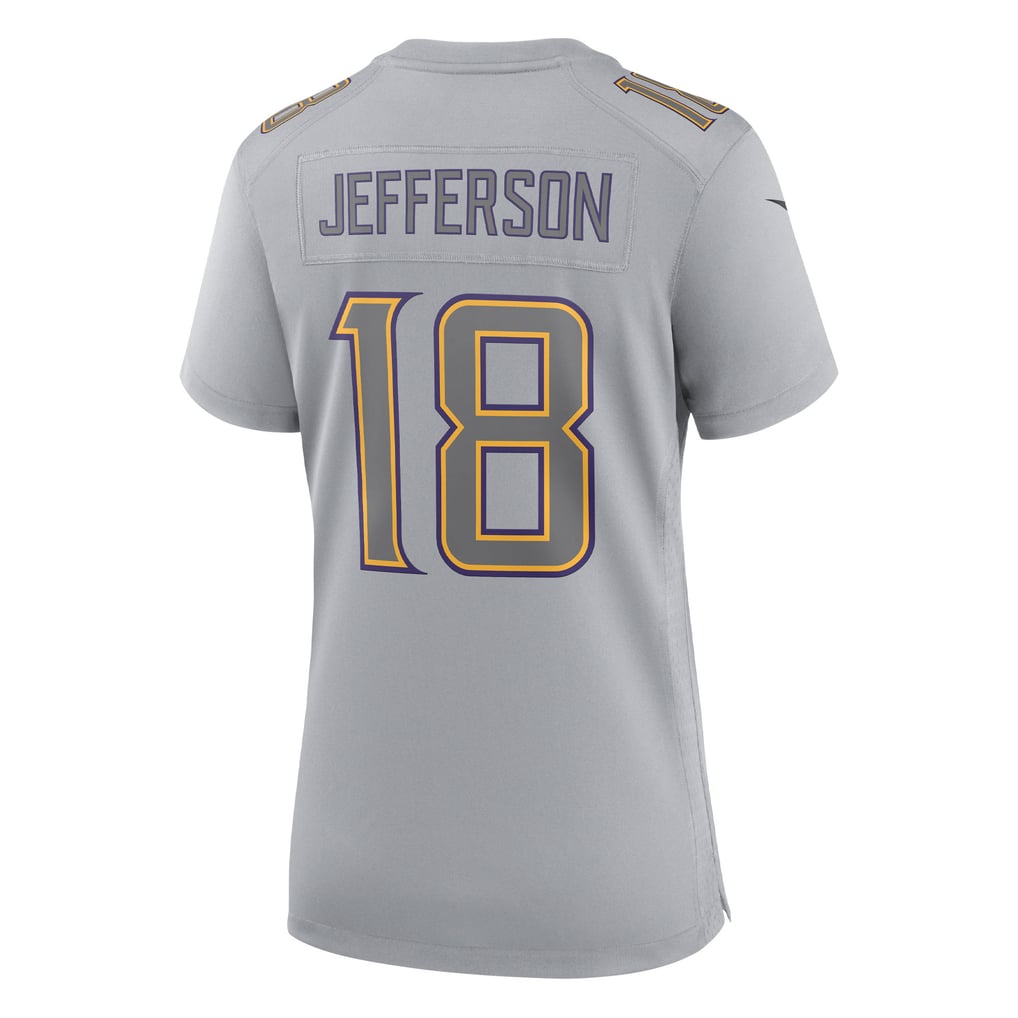 Women's Minnesota Vikings Justin Jefferson Gray Atmosphere Fashion Game Jersey