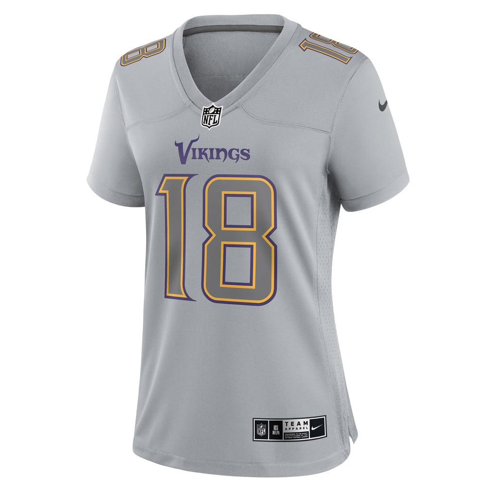 Women's Minnesota Vikings Justin Jefferson Gray Atmosphere Fashion Game Jersey