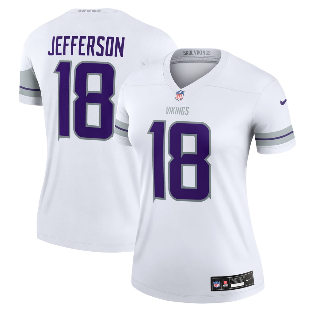 Women's Minnesota Vikings Justin Jefferson White Alternate Legend Player Performance Top