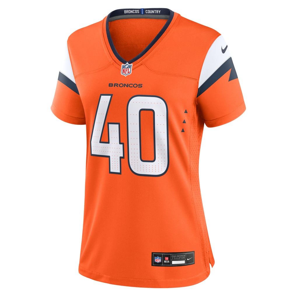 Women's Denver Broncos Justin Strnad Orange Team Game Jersey