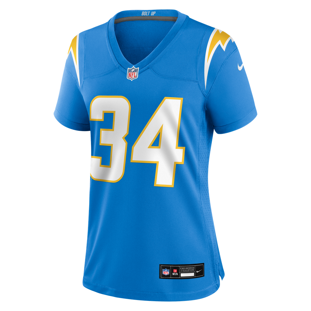 Women's Los Angeles Chargers Keaton Mitchell Powder Blue Team Game Jersey