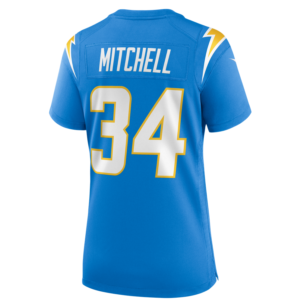 Women's Los Angeles Chargers Keaton Mitchell Powder Blue Team Game Jersey