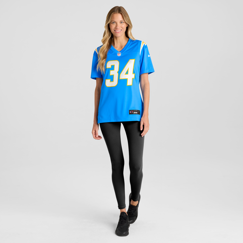 Women's Los Angeles Chargers Keaton Mitchell Powder Blue Team Game Jersey