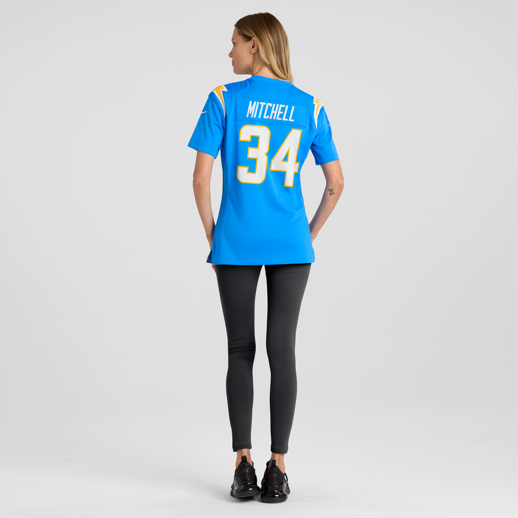 Women's Los Angeles Chargers Keaton Mitchell Powder Blue Team Game Jersey