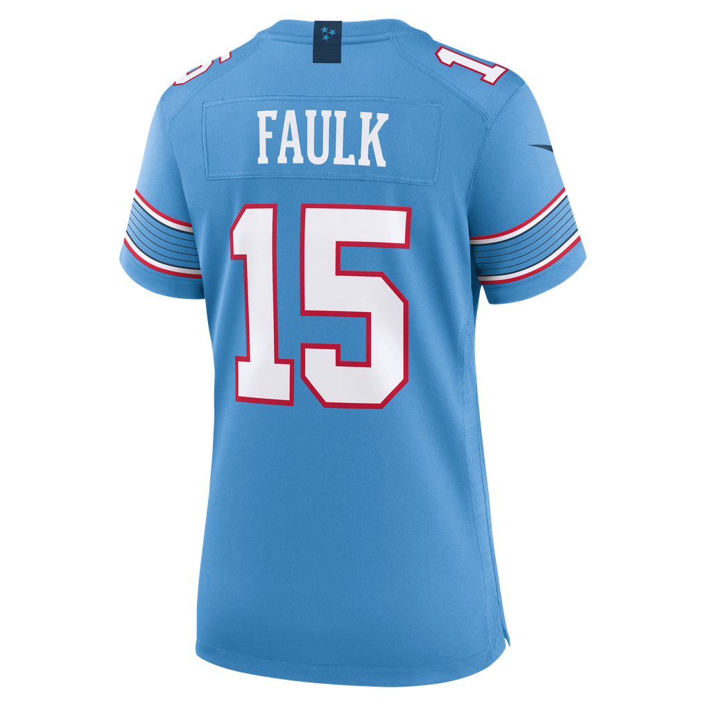 Women's Tennessee Titans Keldric Faulk Light Blue Team Game Jersey
