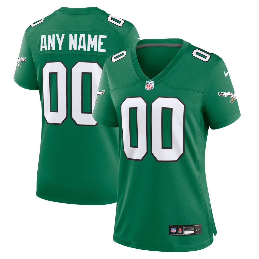 Women's Philadelphia Eagles Kelly Green Alternate Custom Game Jersey