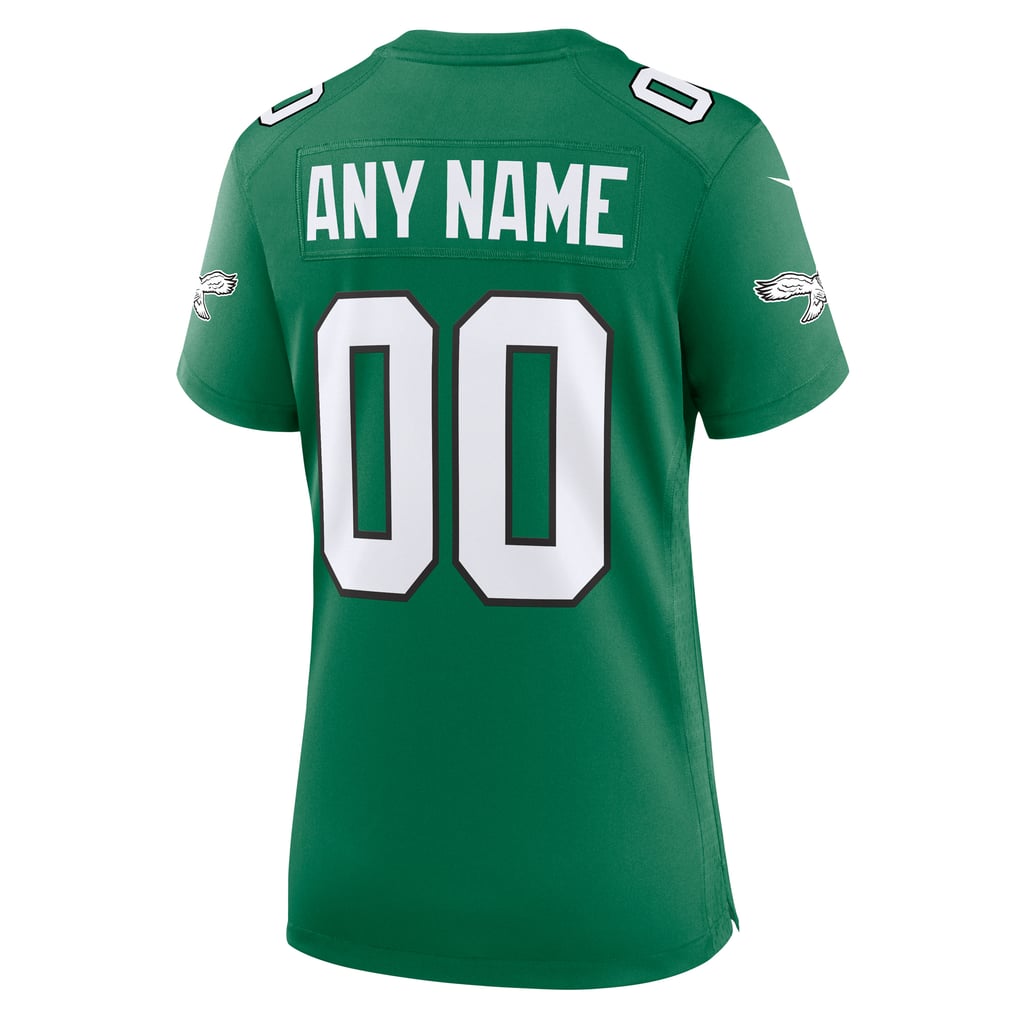 Women's Philadelphia Eagles Kelly Green Alternate Custom Game Jersey