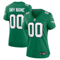 Women's Philadelphia Eagles Kelly Green Alternate Custom Game Jersey