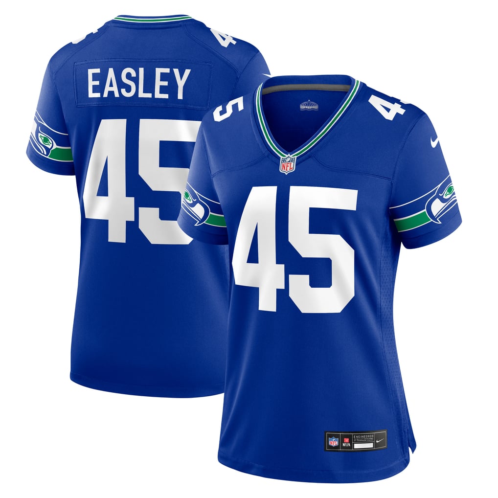 Women's Seattle Seahawks Kenny Easley Royal Throwback Retired Player Game Jersey