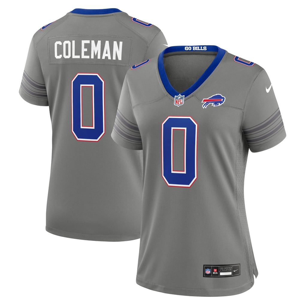 Women's Buffalo Bills Keon Coleman Gray Nickel City Game Jersey