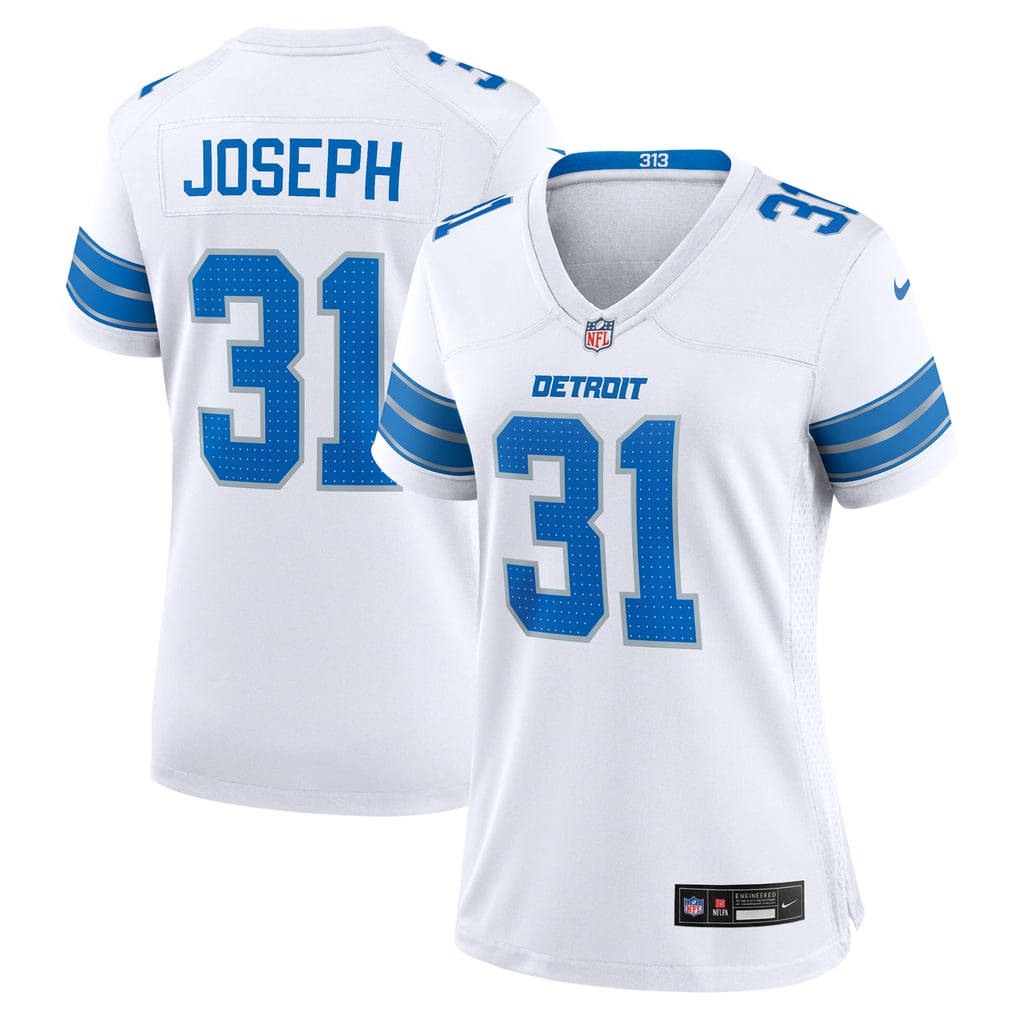 Women's Detroit Lions Kerby Joseph White Game Jersey