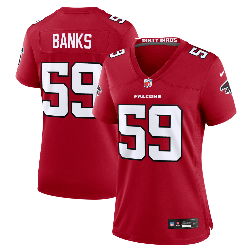 Women's Atlanta Falcons Keshawn Banks Red Team Game Jersey