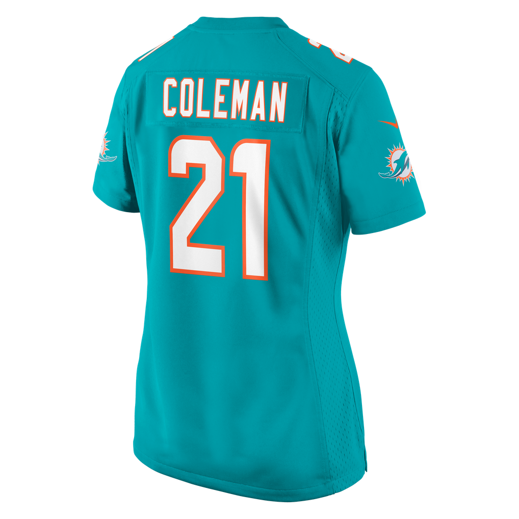 Women's Miami Dolphins Kevin Coleman Aqua Team Game Jersey