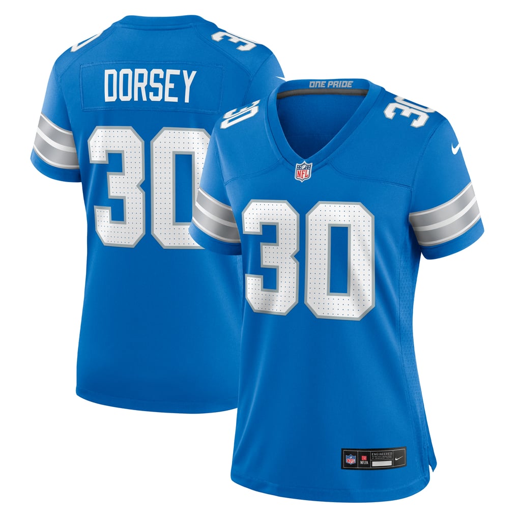 Women's Detroit Lions Khalil Dorsey Blue Team Game Jersey
