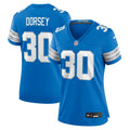 Women's Detroit Lions Khalil Dorsey Blue Team Game Jersey
