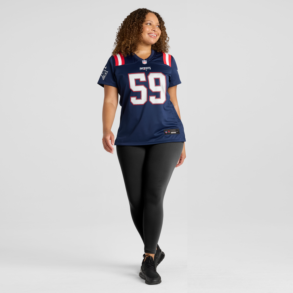 Women's New England Patriots Khalil Jacobs Navy Team Game Jersey