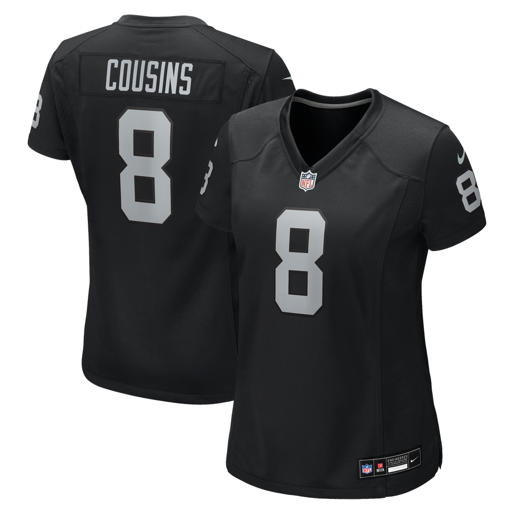 Women's Las Vegas Raiders Kirk Cousins Black Team Game Jersey