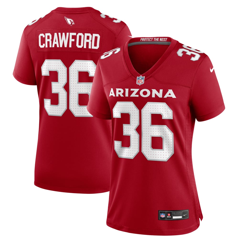 Women's Arizona Cardinals Kitan Crawford Cardinal Team Game Jersey