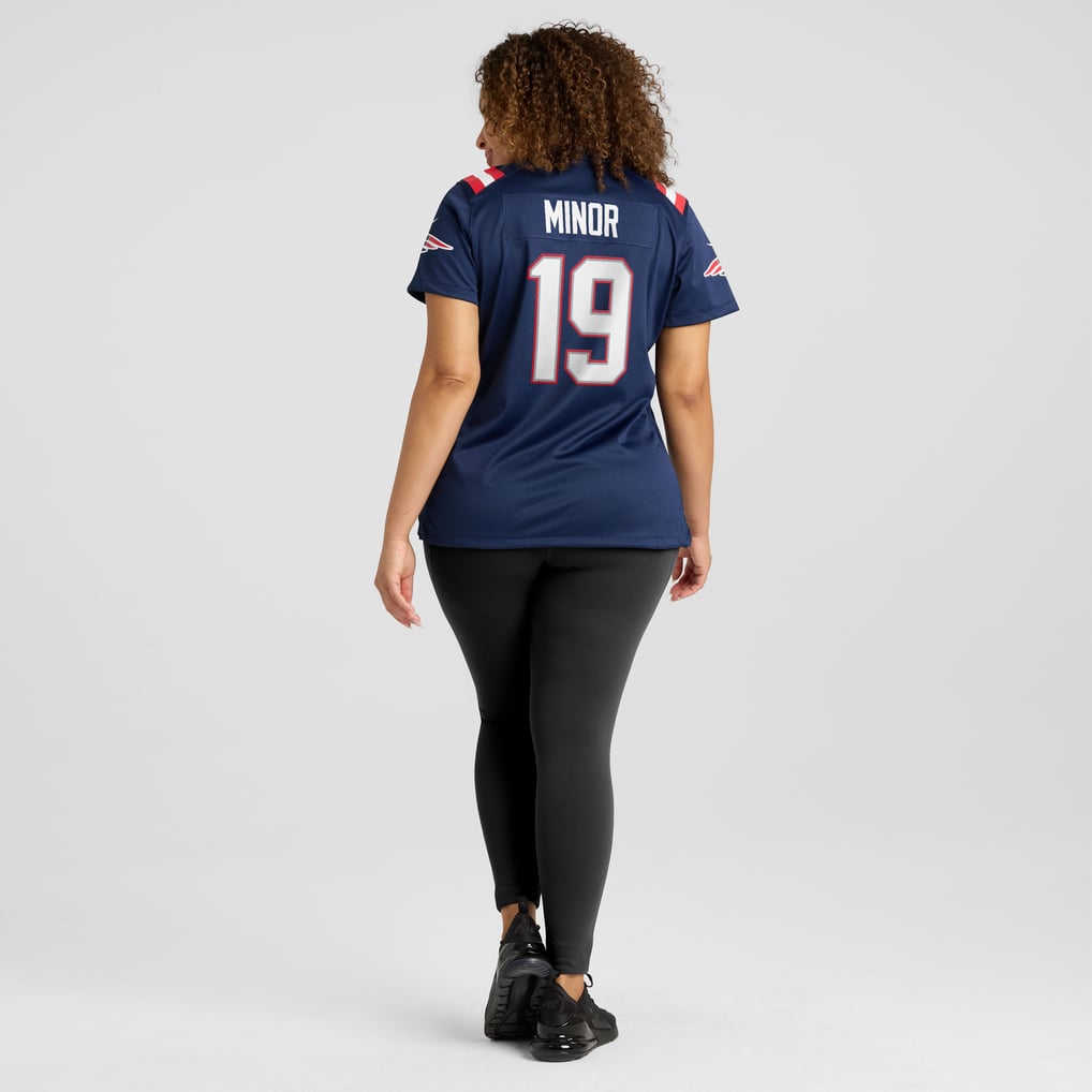 Women's New England Patriots Kobee Minor Navy Team Game Jersey