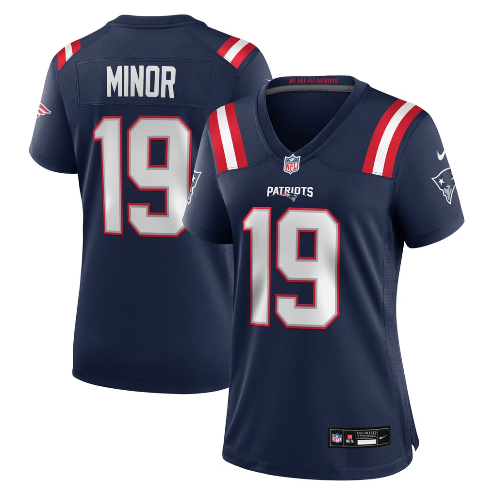 Women's New England Patriots Kobee Minor Navy Team Game Jersey