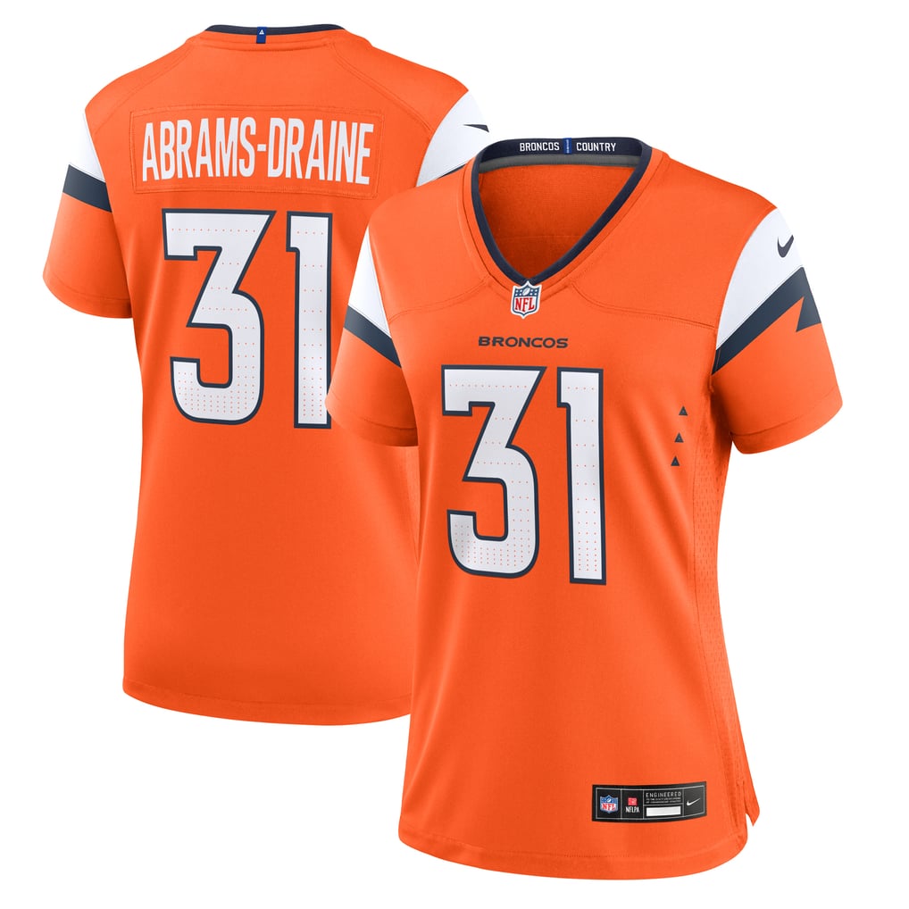 Women's Denver Broncos Kris Abrams-Draine Orange Team Game Jersey