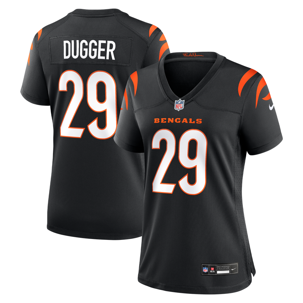 Women's Cincinnati Bengals Kyle Dugger Black Team Game Jersey