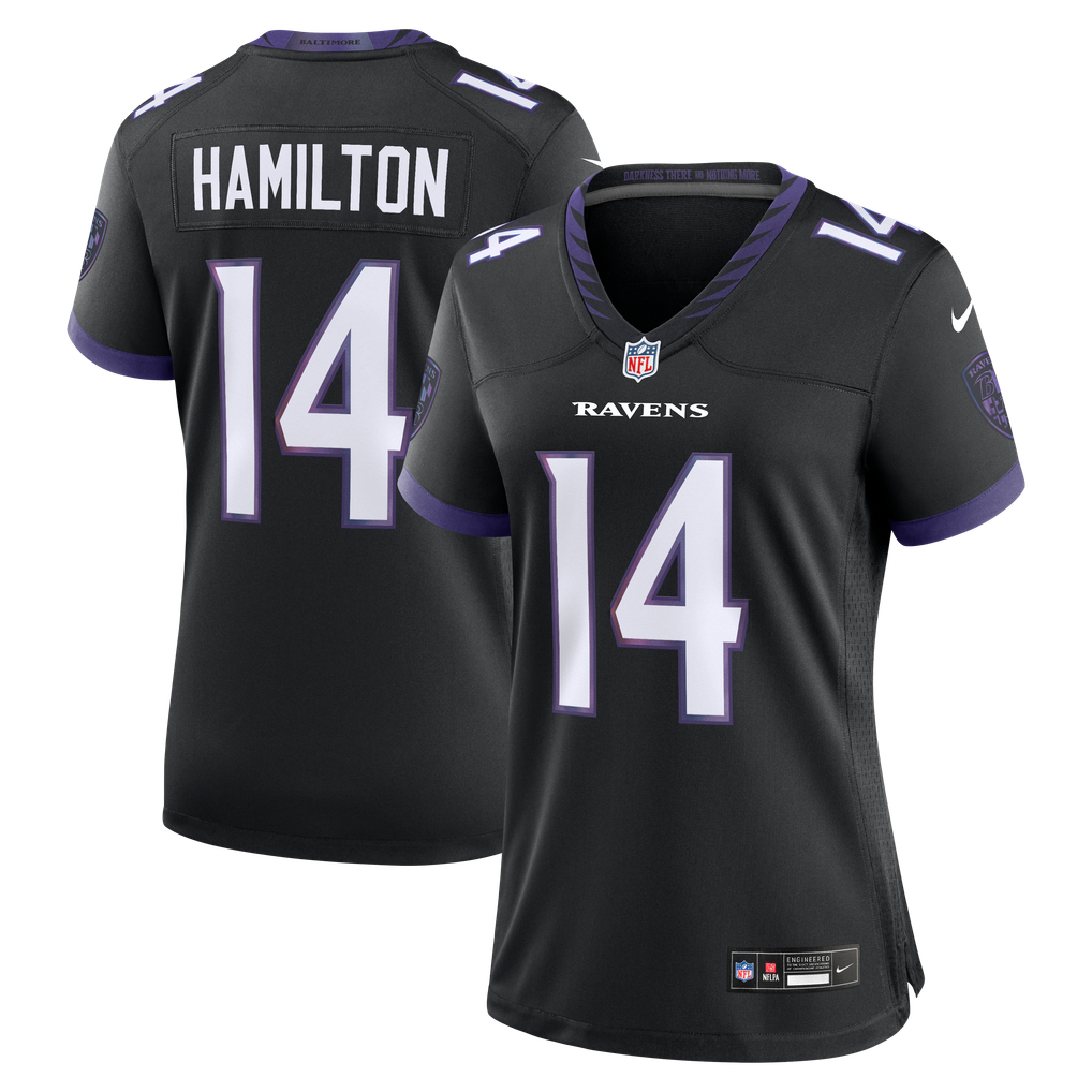Women's Baltimore Ravens Kyle Hamilton Black Alternate Game Jersey